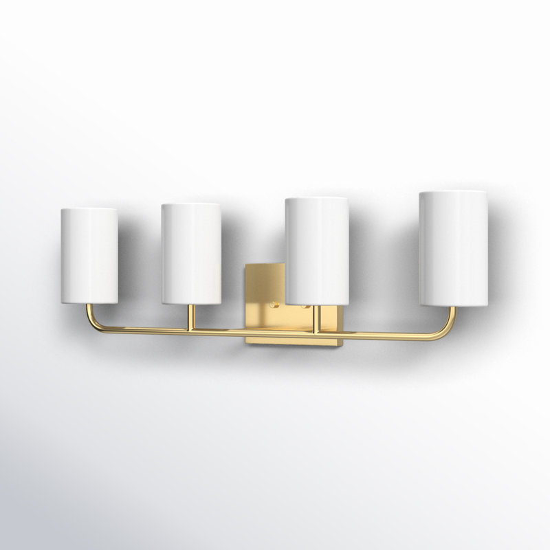 Éclairage pour meuble-lavabo 4 lumières Vincente, Bronze satiné, Oui