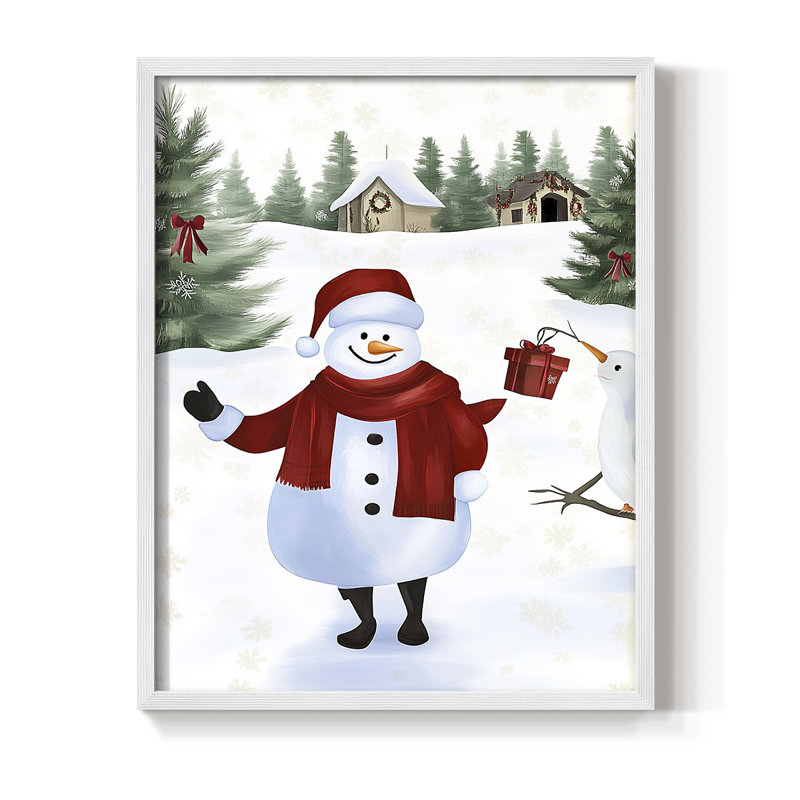 «Christmas Holiday Art» CECXCVII, reproduction d'art encadrée - bois massif, H 30 po x l 24 po, Blanc