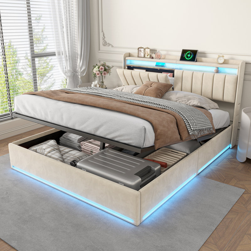 Bed, 150*200cm, Beige