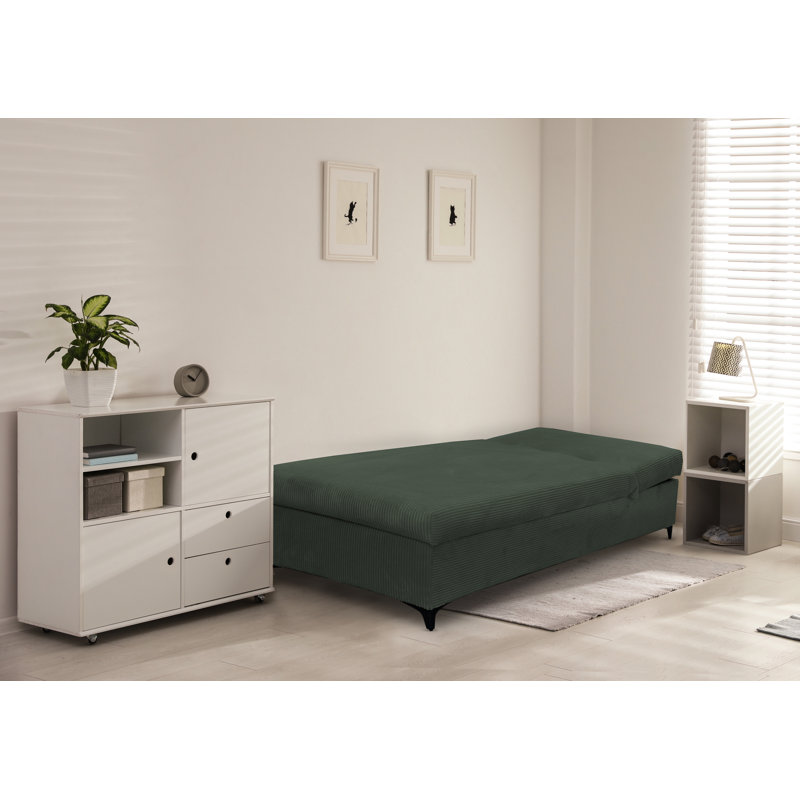 Obla Upholstered Chaise Lounge, Dark Green