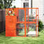 Enclos pour chat H 70,08 po, 4 mezzanine pour animaux de compagnie, 2 aires de repos, plateformes et verrouillables, orange avec des motifs colorés pour une activité multi-animaux avec fenêtre, chambres, toit en asphalte imperméable, chats d'intérieur