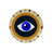 Black Theme Blue Eye Patterned Round Woven Base Modern Decorative Carpet-9069191