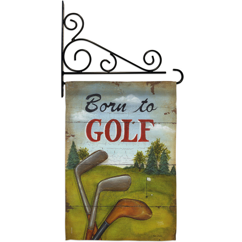 Conçu pour le golf à 2 côtés en polyester 19 x 13 po Ensemble de drapeaux