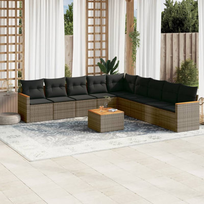 Ensemble de canapé de jardin Vidaxl gris