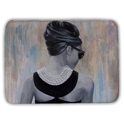 Actress audrey hepburn Bath Mat with Non-Slip Backing - Quick Dry Memory Foam Bathroom Rug - Absorbent - Modern Plush Spa-Style - Machine Washable