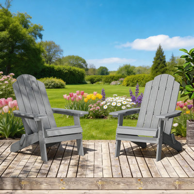 All Weather Outdoor HIPS Plastic Folding Adirondack Chair Fire Pit Chairs Oversized Patio Chair by HERACLES