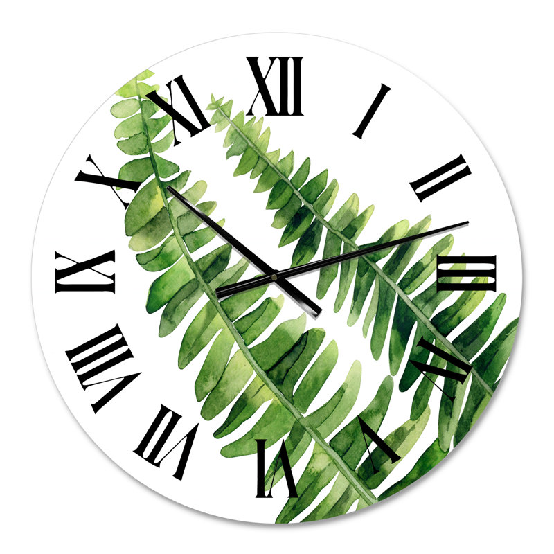 Fern Leaves - détail horloge murale, Moyen