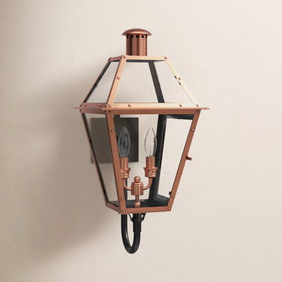 Amber Copper 2-Light Outdoor Wall Lantern