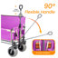 Chariot utilitaire 3-en-1 pliable avec banquette mauve