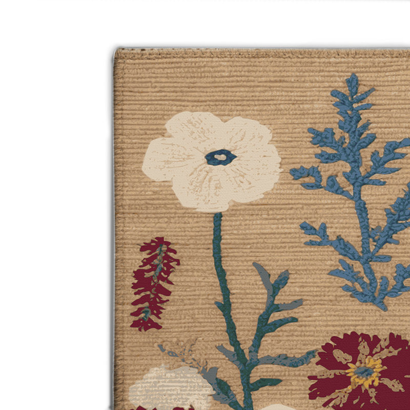 Tapis d'intérieur et d'extérieur brun Botanical, Rectangle 4pi x 6 pi