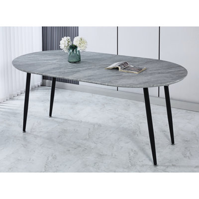 Table grise avec fonction extensible et pieds en métal, pour la salle à manger ou le bureau - 40,23 po de largeur, 29,2 po de hauteur, 93,18 lb