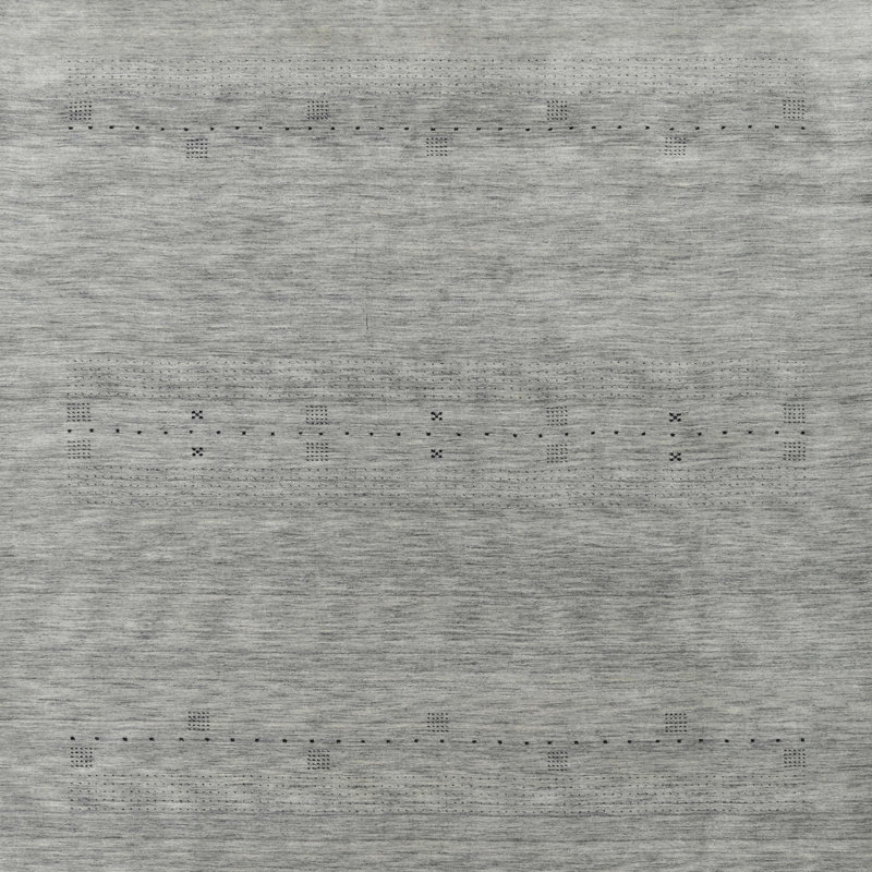 Tapis contemporain gris, Carré 3 pi