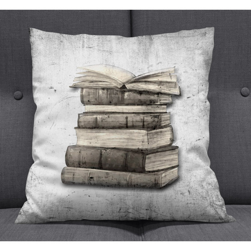 Throw Pillow With Insert, 16"H x 16"W, Brown/White 1