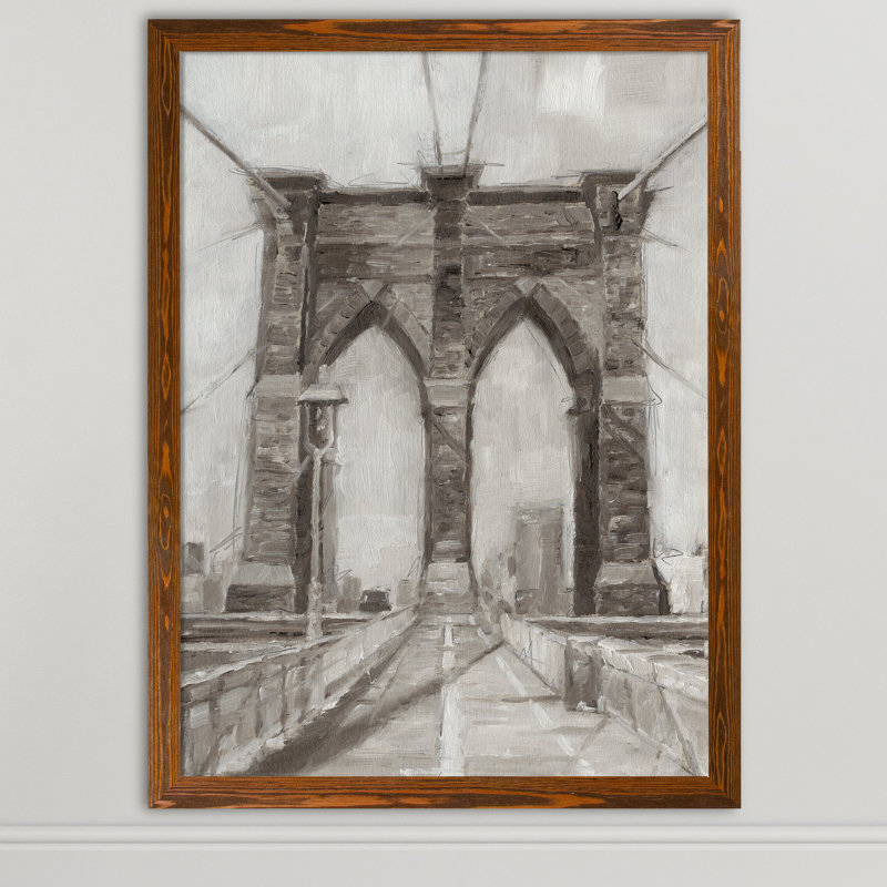 « bridge crossing i » par paul cezanne-cadre photo, reproduction d’art, H 28 po x l 38 po x 1,25 po, Toile avec cadre érable