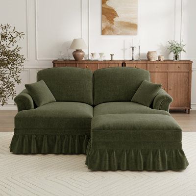 Ensemble de salon, canapé en L, canapé en chenille, pour le salon