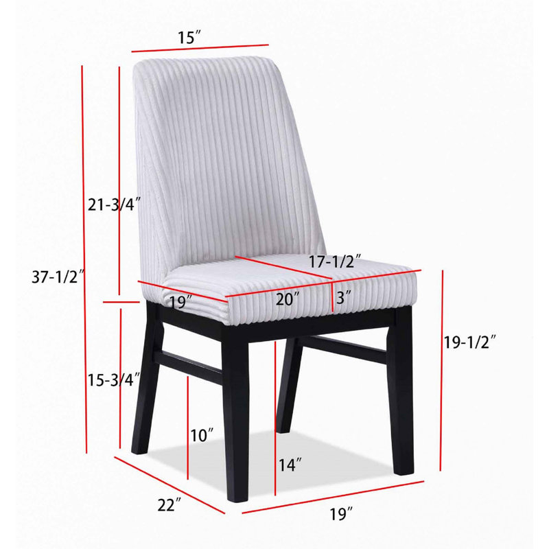 Chaise rembourrée 2pc, Blanc