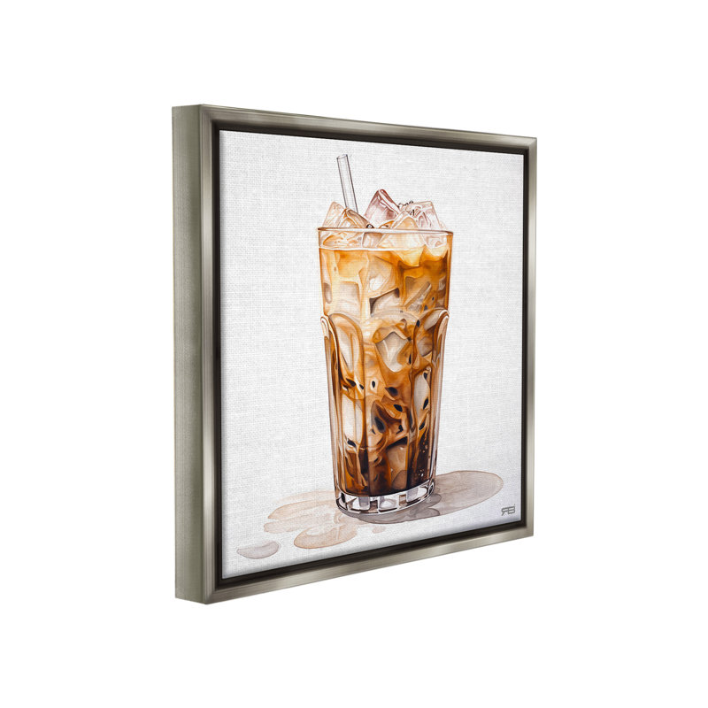 «Coffee With Swirled Milk» sur toile, Cadre flottant gris lustré, H 25 po x l 25 po