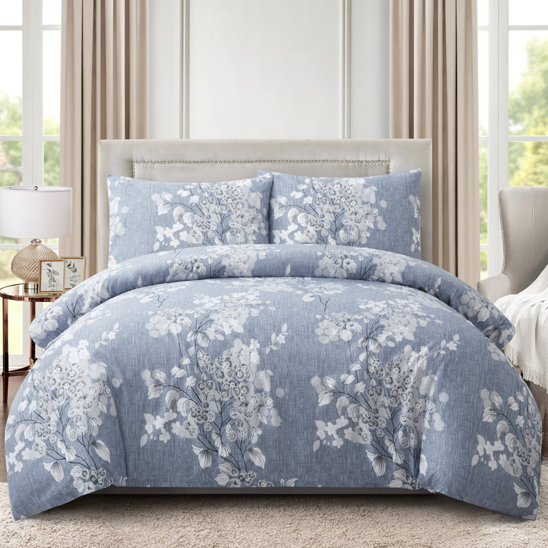Ensemble de housse de couette avec housse de couette 4 pièces en rayonne de bambou Marina