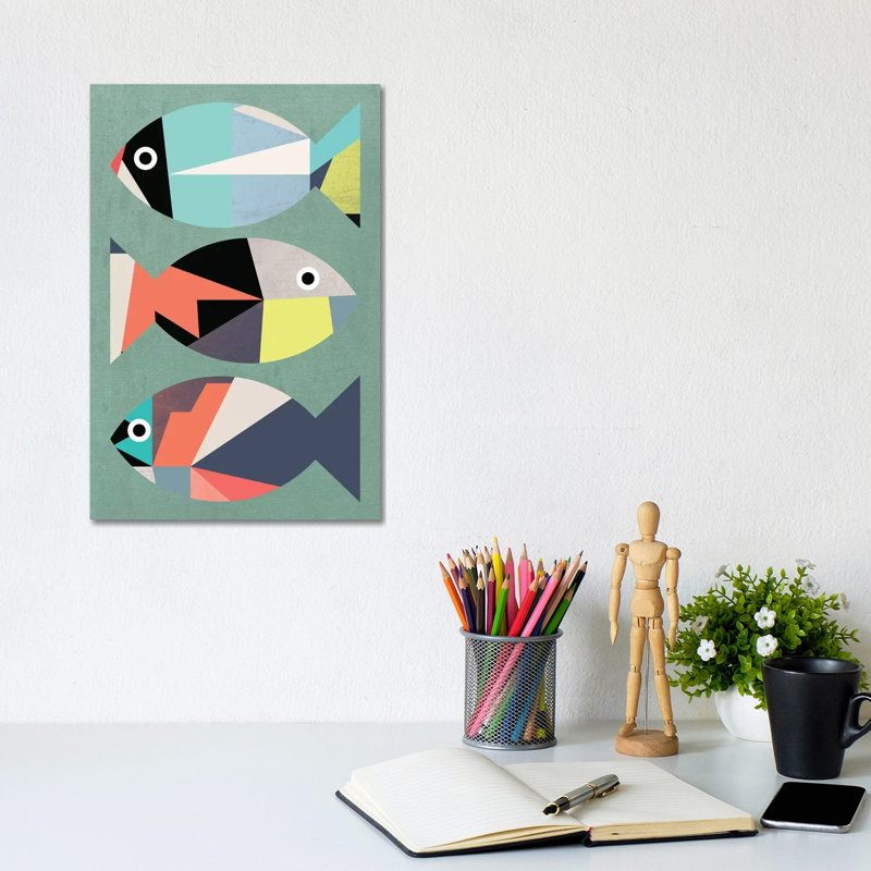 Little Fish 1 Piece Wrapped Canvas Painting, 20.32 cm H x 30.48 cm W