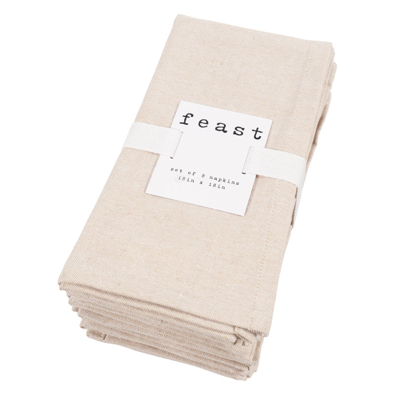 Asberry Dining Linen Set - Set of 8, Beige