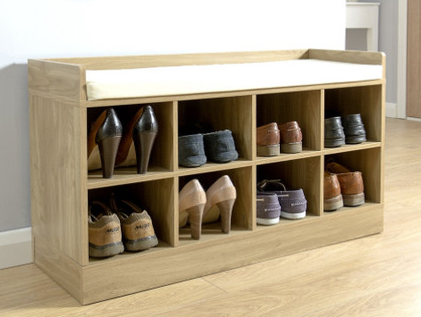Bertaux Upholstered Storage Bench, Oak