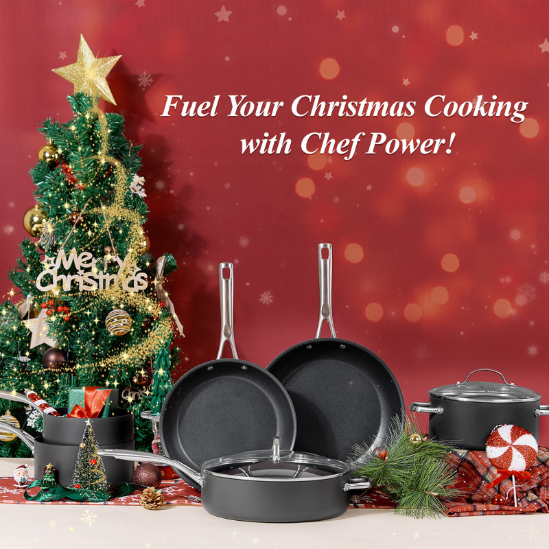 Essential 10-Piece Nonstick Stainless Steel Cookware Set