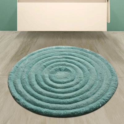 Tapis de bain antidérapant en acrylique, couleur menthe, 35,4 po de diamètre | 100% acrylique, hauteur des poils de 1,2 po, antibactérien, lavable à la machine | Conception douce et durable pour la sécurité et le confort de la salle de bain