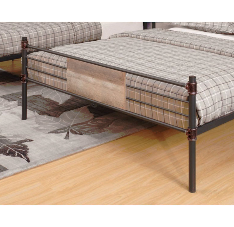 Hand-Brushed Finish Double Queen Bunk Bed