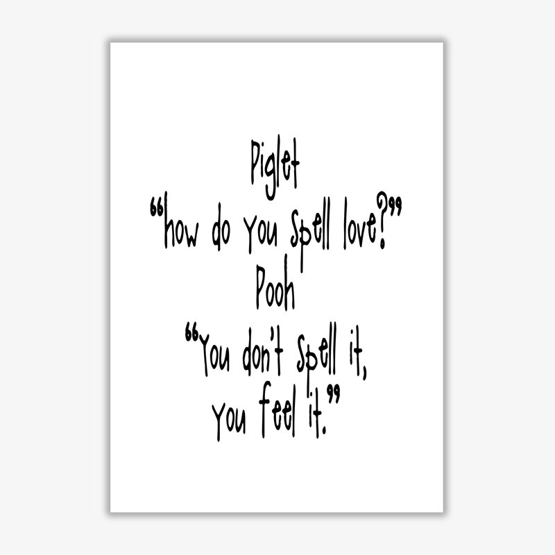 Winnie The Pooh Love Quote - Print, 21 cm H x 30 cm W x 1 cm D, No Frame