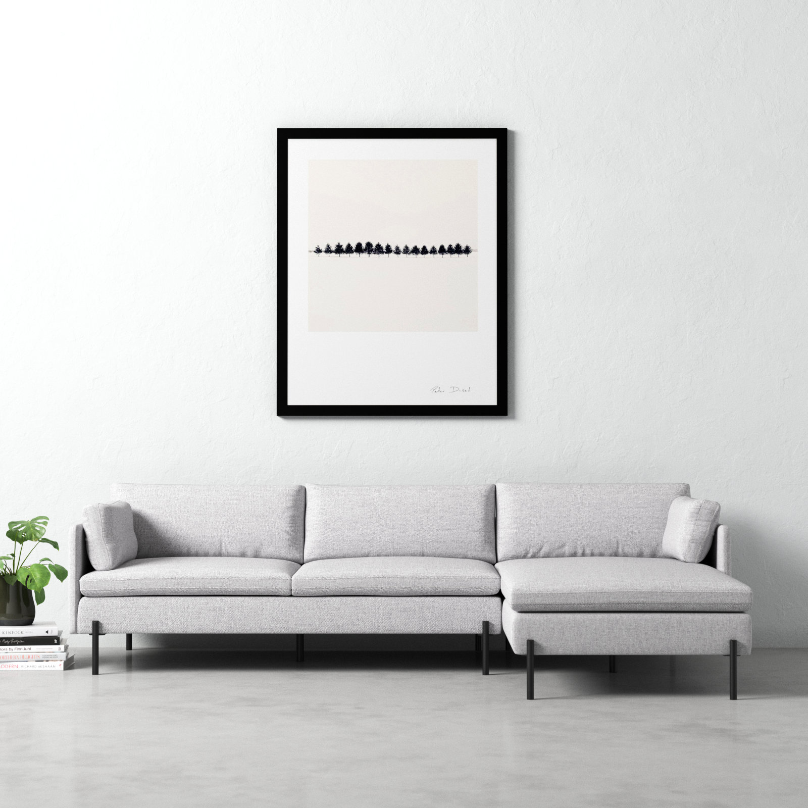 Seventeen Trees by Peter Dušek, Black, 50" H x 40" W x 1.25" D