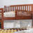 Walnut Full - Size Wood Platform Bed With Both Side Guardrails And Two Storage Drawers, Strong Pine , 8 Slats For Balance Featuring Drawers Storage, Style, Stability