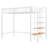Space-Saving Twin Loft Bed in Metal with Lateral Storage Ladder and Grid Shelf, White-1171248696