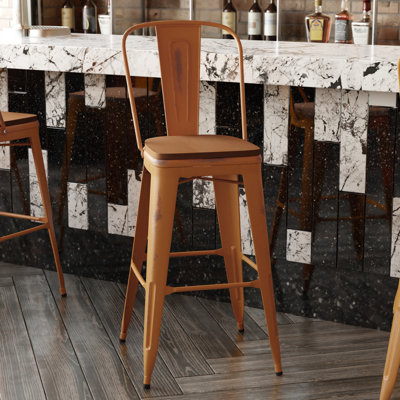 Brinya All-Weather Counter Height Stool with Poly Resin Seat