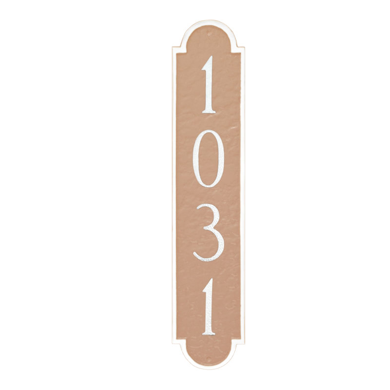 Rockford Column Address Sign Plaque, Antique Copper / Copper, Yes