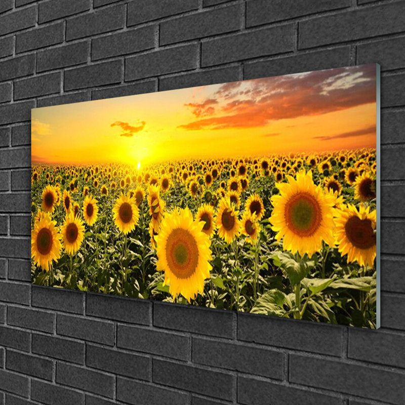 Floral Sunflowers - Unframed Photograph on Glass