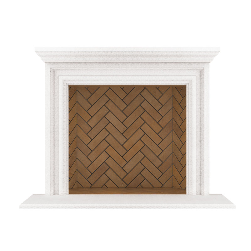 Grand Monterey Fireplace Surround, Acid Wash White