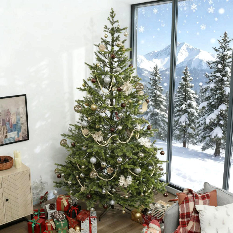 Arbre de Noël artificiel 9 pi avec base en acier et 4306 pointes