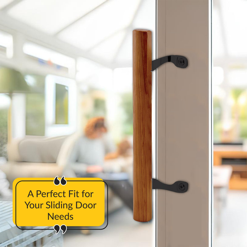 Patio Door Handle With Heavy Duty Brackets Black Finish