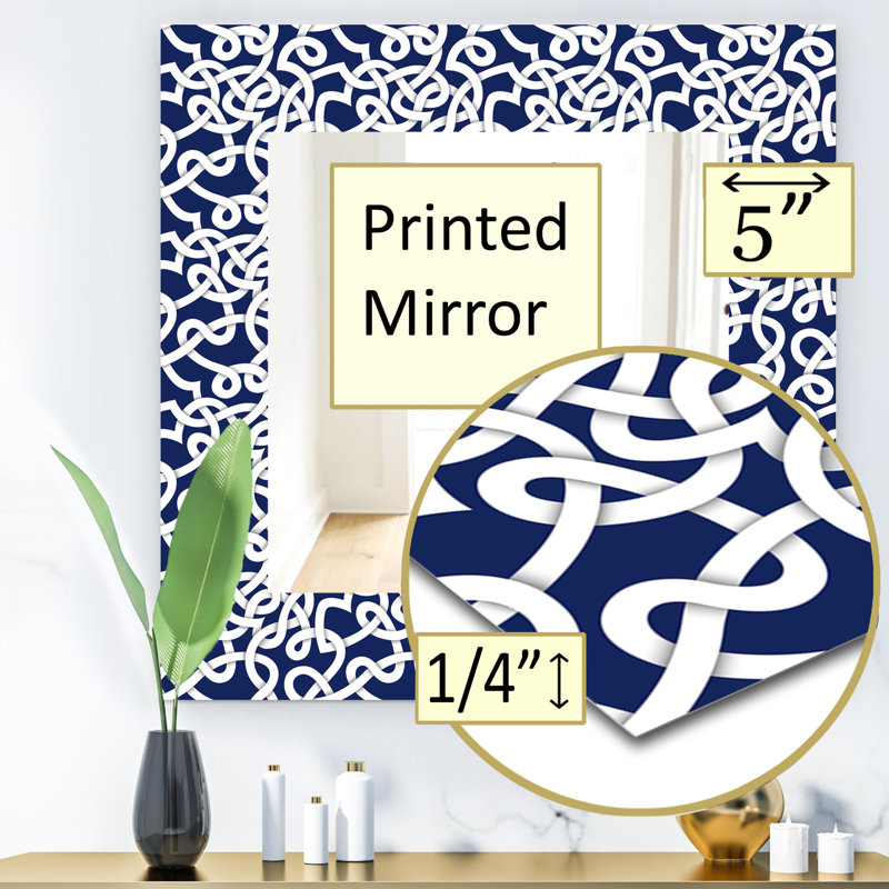 Miroir mural 15 mid-century scandinave, H 32 po x l 32 po, Géométrique 2