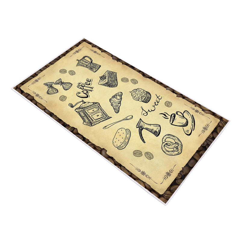 Tapis beige / brun / noir en polyamide tissé à la machine Dream, Rectangle 5 pi 11 po x 9 pi 2 po