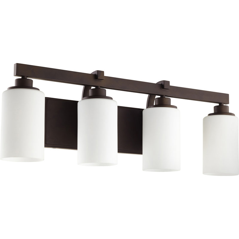 Éclairage pour salle de bain 4 lumières Radita, Bronze huilé