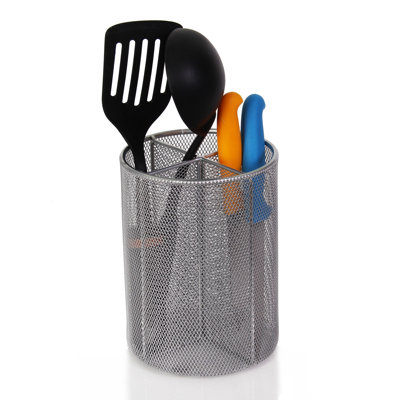 Metal Round Flatware Caddy