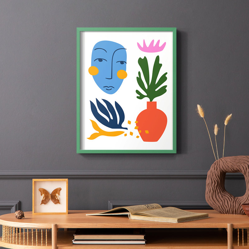Matisse CDXLV III, reproduction d'art encadrée - bois massif, Cadre simple vert, H 10 po x l 8 po