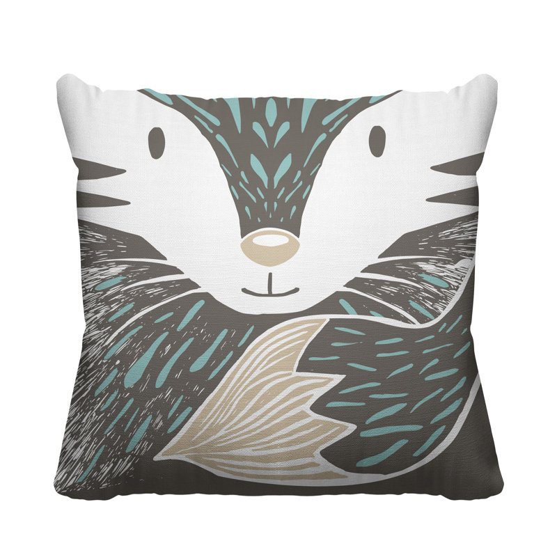Coussin décoratif d'intérieur Foxy Woodland, L 15 po x H 15 po, Taupe