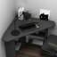 Fade 105cm Corner Computer Desk with 4 Open Shelves-1337369248