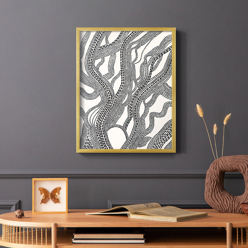 «Dots and Dash I», reproduction encadrée - bois massif, H 28 po x l 22 po