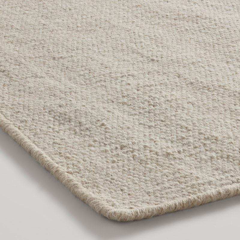 Natural and Gray Wool Flat Woven Stripe Rug, 6' x 9'