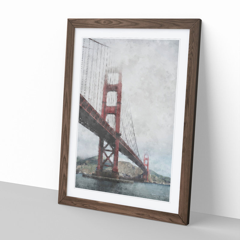 Golden Gate Bridge Vol.4 - Picture Frame Painting, Walnut Framed, 36cm H x 27cm W x 2cm D