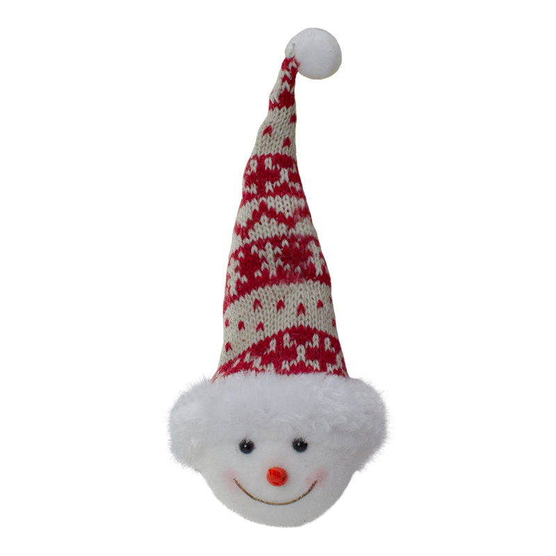 Ornement de Noël souriant 7 "coiffé d'un chapeau d'hiver