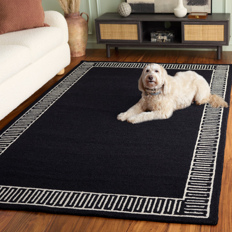 Metro 465 Hand Tufted 80% Wool; 20% Cotton Geometric Rug, Rectangle 5' x 8'
